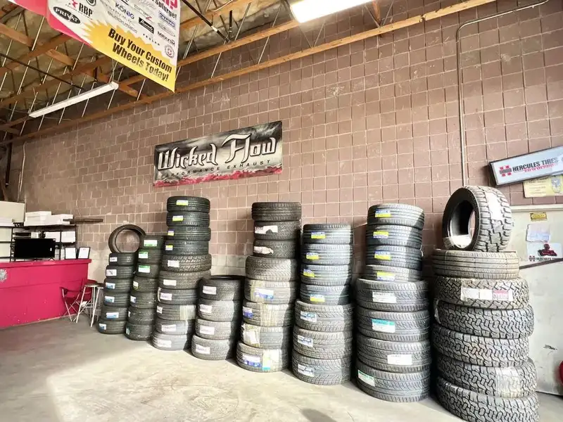 New trailer tires stacked with Transeagle labels